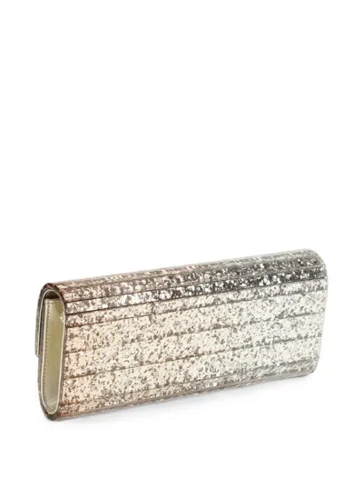 Jimmy Choo Sweetie Glitter-effect Clutch Bag In Silver