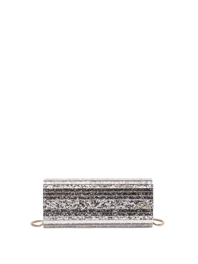 Jimmy Choo `sweetie` Rectangular Silver Acrylic Clutch