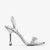Jimmy Choo 95mm Tabatha Sandals - Women's - Calf Leather In Silver/crystal