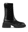 Jimmy Choo Tamia 70 Leather And Knit Boots In Black