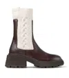Jimmy Choo Tamia 70 Leather And Knit Boots In Brown