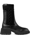 Jimmy Choo Tamia 70 Leather And Knit Boots In Black