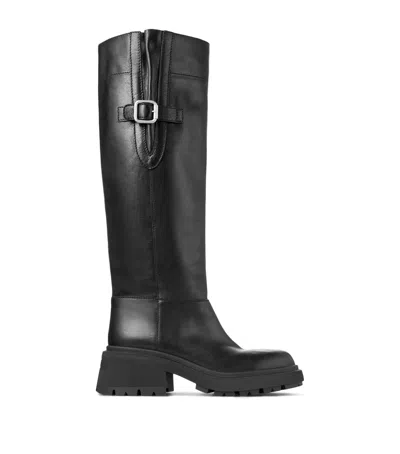 Jimmy Choo Tamsin 70 Leather Knee-high Boots In Black