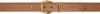 Jimmy Choo Tan Diamond Buckle Belt In Tan/gold