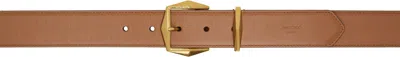 Jimmy Choo Tan Diamond Buckle Belt In Tan/gold