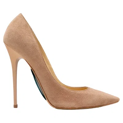 Pre-owned Jimmy Choo Tan  Suede Pointed-toe Pumps In Brown