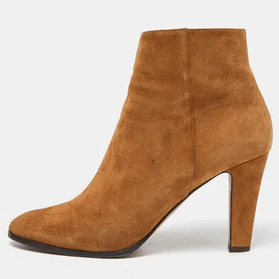 Jimmy Choo Tan Suede Ankle Length Booties In Brown