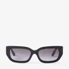 Jimmy Choo Tatum Rectangle-frame Sunglasses In E8g Grey Gradient