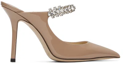 Jimmy Choo Taupe Bing 100 Heels In Ballet Pink