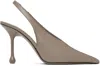 Jimmy Choo Womens Taupe Isa 95 Slingback Leather Heeled Courts In Taupe