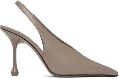 JIMMY CHOO TAUPE ISA 95 HEELS