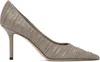 Jimmy Choo Taupe Love 85 Heels In Taupe