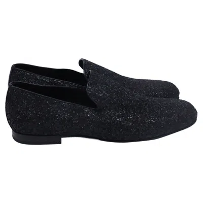 Jimmy Choo Thame Loafers In Lack Glitter In Black