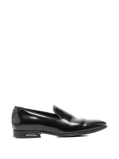 Pre-owned Jimmy Choo Thame Round-toe Loafers In Black