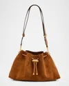 Jimmy Choo The Cinch Suede Shoulder Bag In Brown