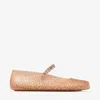 Jimmy Choo Crystal-embellished Cut-out Ballet Flats With Glitter Finish