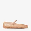 Jimmy Choo The Jelly Transparent Beige Ballet Flats With Crystals