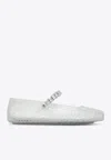 Jimmy Choo Clear Jelly Ballerina Flats With Crystal Embellishment