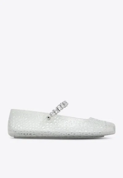 Jimmy Choo The Jelly Ballet Flats In Transparent