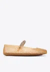 Jimmy Choo The Jelly Transparent Beige Ballet Flats With Crystals