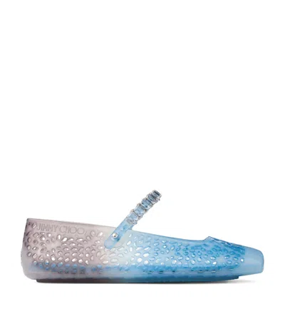 Jimmy Choo Jelly Crystal-embellished Semi-transparent Ballet Flats In Multi