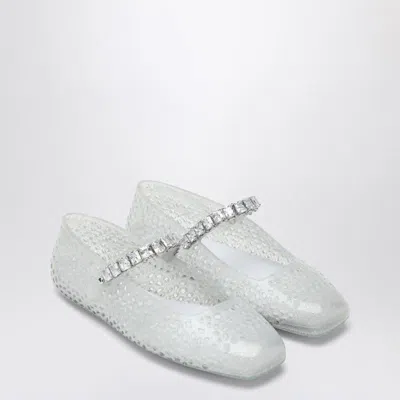 Jimmy Choo The Jelly Ballet Flats With Crystals In Transparent