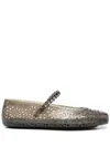Jimmy Choo The Jelly Transparent Black Ballet Flats With Crystals Women In Black