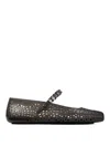Jimmy Choo The Jelly Crystal Ballet Flats In Black