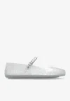 Jimmy Choo The Jelly Crystal Embellished Ballet Flats In White