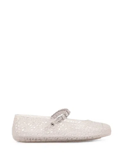 Jimmy Choo The Jelly Crystal-embellished Ballet Flats In White