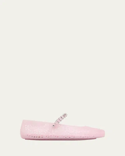 Jimmy Choo The Jelly Glitter Crystal-strap Ballerina Flats In Multi