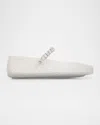 Jimmy Choo The Jelly Glitter Crystal-strap Ballerina Flats In Silver