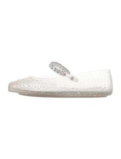 Pre-owned Jimmy Choo The Jelly Pvc Mary Jane Flats In Transparent
