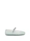 Jimmy Choo Light Green Jelly Ballet Flats With Crystal In Green