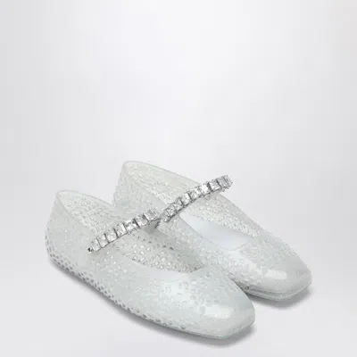 Jimmy Choo The Jelly Transparent Ballet Flats With Crystals Women