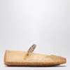 Jimmy Choo The Jelly Transparent Beige Ballet Flats With Crystals In Gold