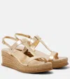 Jimmy Choo Theia 60 Metallic Leather Espadrille Wedges