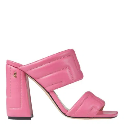 Jimmy Choo Themis 100 Nappa Leather Sandals In Pink