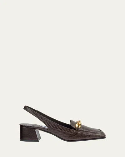 Jimmy Choo Tilda Diamond Slingback Loafer Pumps In Coffee