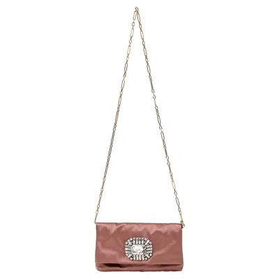 Jimmy Choo Titania Clutch Bag In Pink Satin