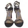 Jimmy Choo Tizzy 100 Pixelated Strappy Slingback Sandals In Silver Leather In Silver
