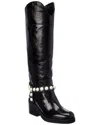 Jimmy Choo Tonya 70 Leather Knee High Boot In Black