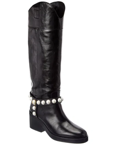 Jimmy Choo Tonya A 70 Leather Knee-high Boot In Black
