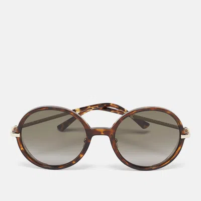 Pre-owned Jimmy Choo Tortoise Brown Gradient Ema/s Round Sunglasses