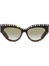 Jimmy Choo Tortoiseshell-effect Cat-eye Sunglasses In Braun