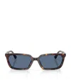 Jimmy Choo Tortoiseshell Rectangular Sunglasses In Blue