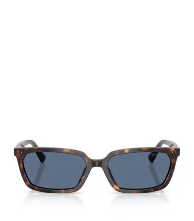 Jimmy Choo Tortoiseshell Rectangular Sunglasses In Blue