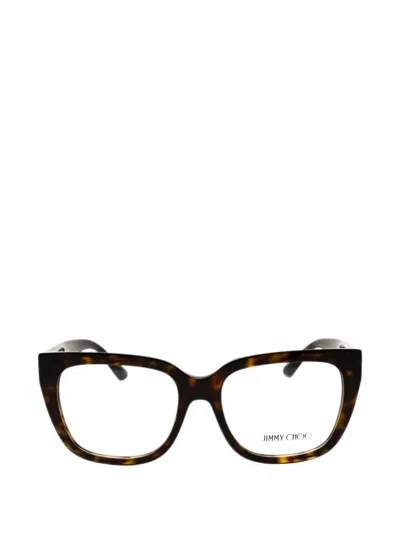 Jimmy Choo Tortoiseshell-pattern Rectangle-frame Glasses In Black