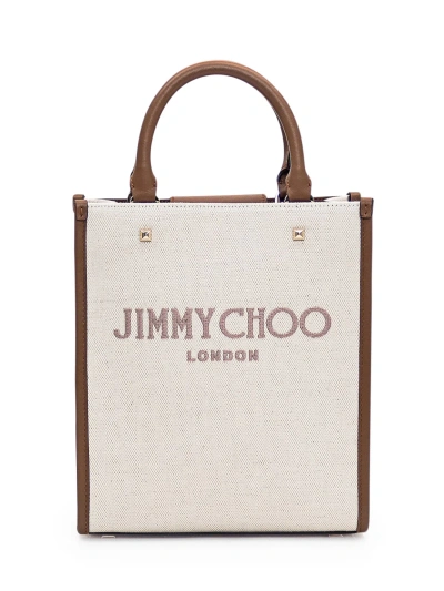 Jimmy Choo Tote Avenue N/s Bag In Natural/taupe/dark Tan/light G
