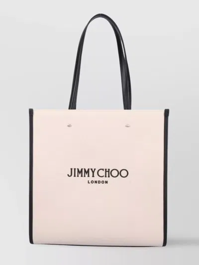 Jimmy Choo Tote Bag With Dual Handles And Contrast Trim In Pink